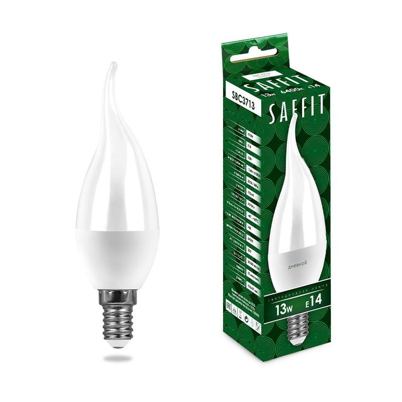 лампа светодиодная 13вт 230в e14 6400к на ветру c37t sbc3713 saffit 55175 от BTSprom.by