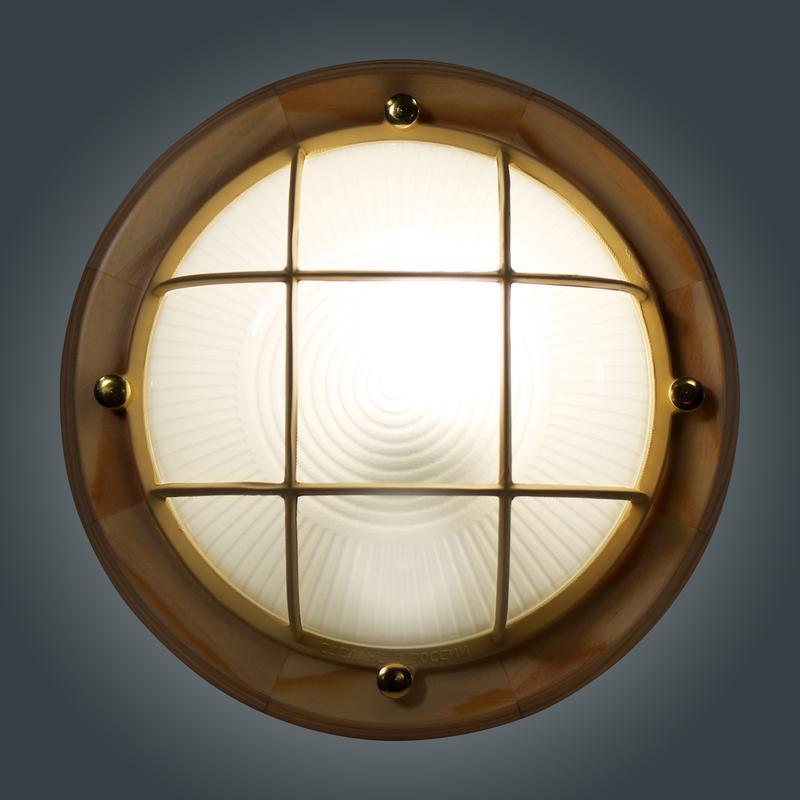  Светильник НПП 03-60-014 "Самарканд" 1302 круг малый 1х60Вт E27 IP65 корпус с решеткой дер. сосна (инд. упак.) Элетех 1005500979 фото в каталоге от BTSprom.by