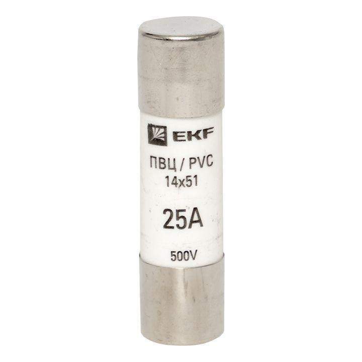  Вставка плавкая цилиндрическая ПВЦ 14х51 25А EKF pvc-14x51-25 фото в каталоге от BTSprom.by