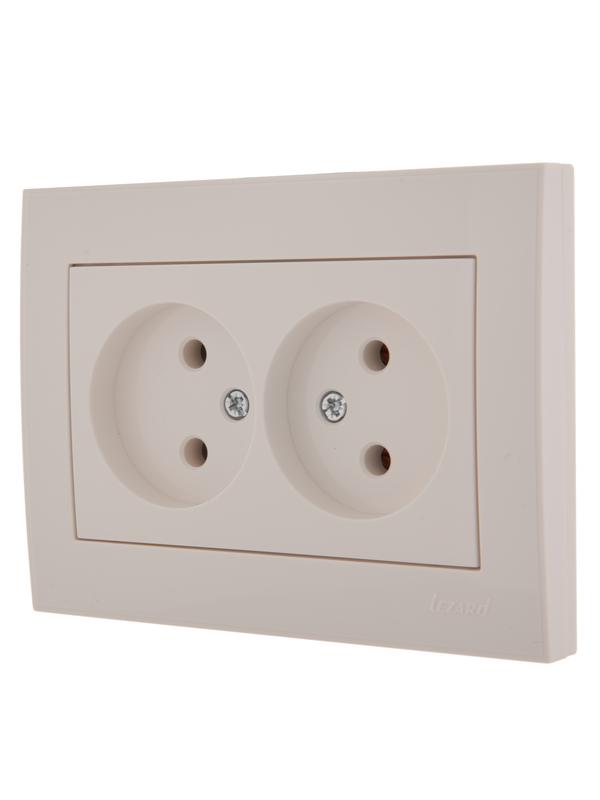  Розетка 2-м СП Rain 16А IP20 без заземл. керамика бел. LEZARD 703-0202-128 фото в каталоге от BTSprom.by