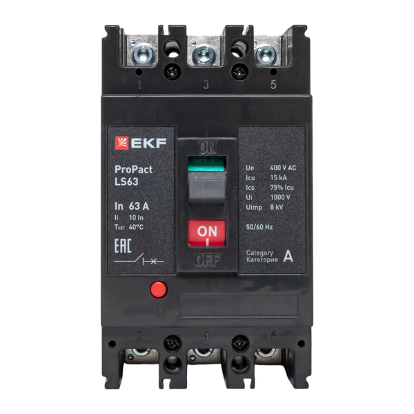  Выключатель автоматический 3п 63А 15кА LS63 ProPact EKF mccb-63-15-3-63-ls фото в каталоге от BTSprom.by