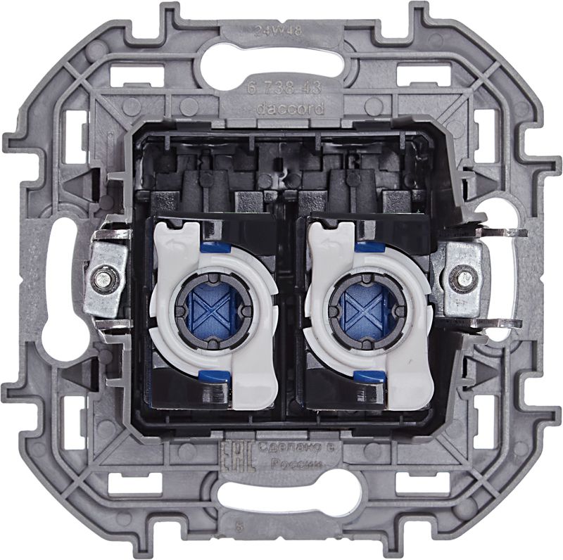  Розетка компьютерная 2-м Inspiria RJ45 кат.6 UTP механизм антрацит IEK 673843 фото в каталоге от BTSprom.by