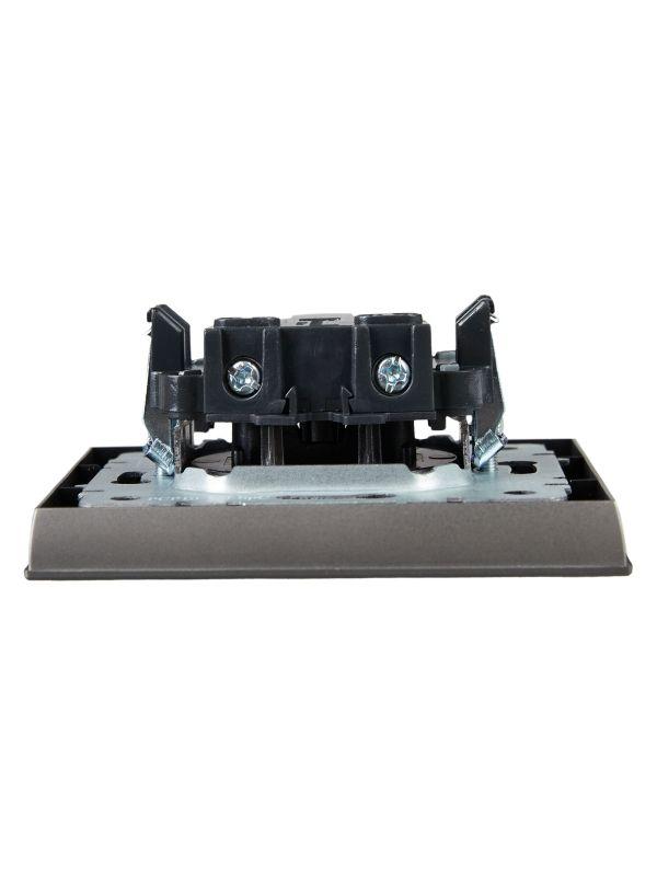  Розетка СП BRITE РСР10-1-0-БрС 10А в сборе без заземл. без защ. шторок сталь IEK BR-R10-10-K46-F фото в каталоге от BTSprom.by