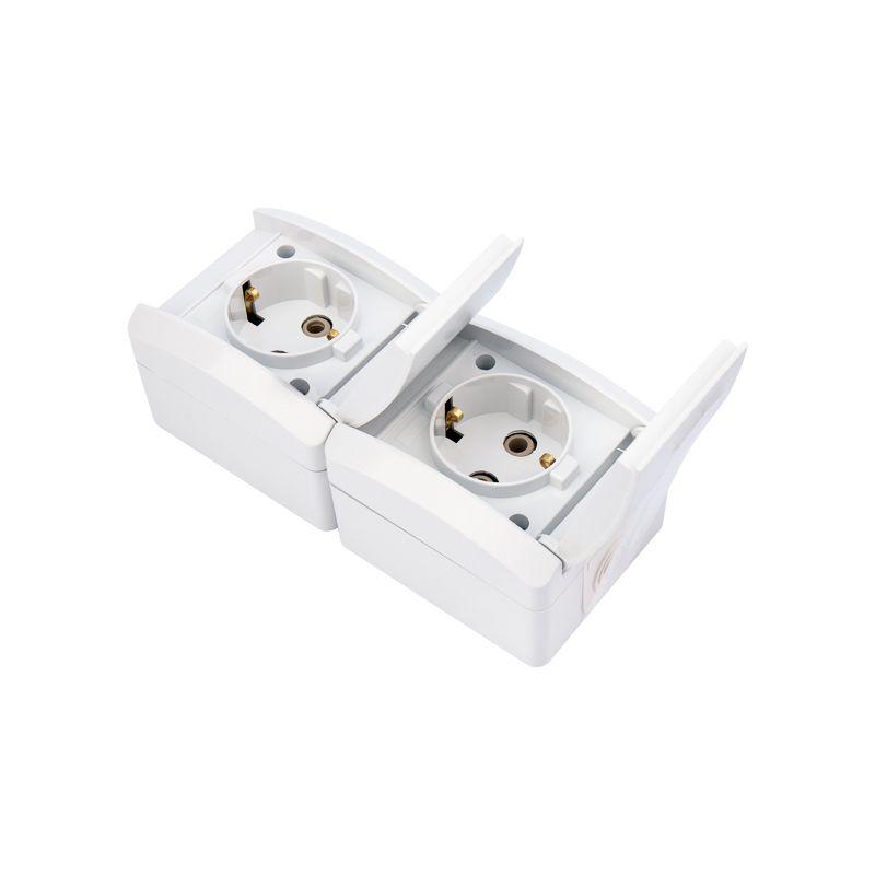  Блок розеток 2-м ОП INDUSTRIAL IP54 вертик. с заземл. керамика бел. Kranz KR-78-0801 фото в каталоге от BTSprom.by