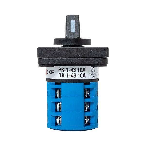  Переключатель кулачковый ПК-1-43 3П 10А "1-0-2" EKF pk-1-43-10 фото в каталоге от BTSprom.by