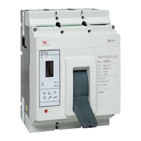 выключатель автоматический 1600а 70ка av power-5/3 etu6.0 averes ekf mccb-53-1600m-6.0-av от BTSprom.by