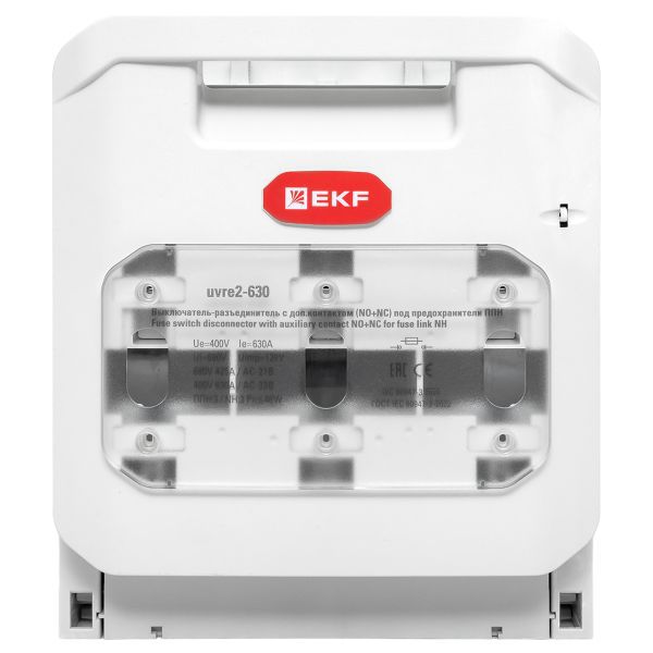  Выключатель-разъединитель УВРЭ v2 630А с доп. контактом (NO+NC) откидного типа под предохранители ППН (габ.3) EKF uvre2-630 фото в каталоге от BTSprom.by