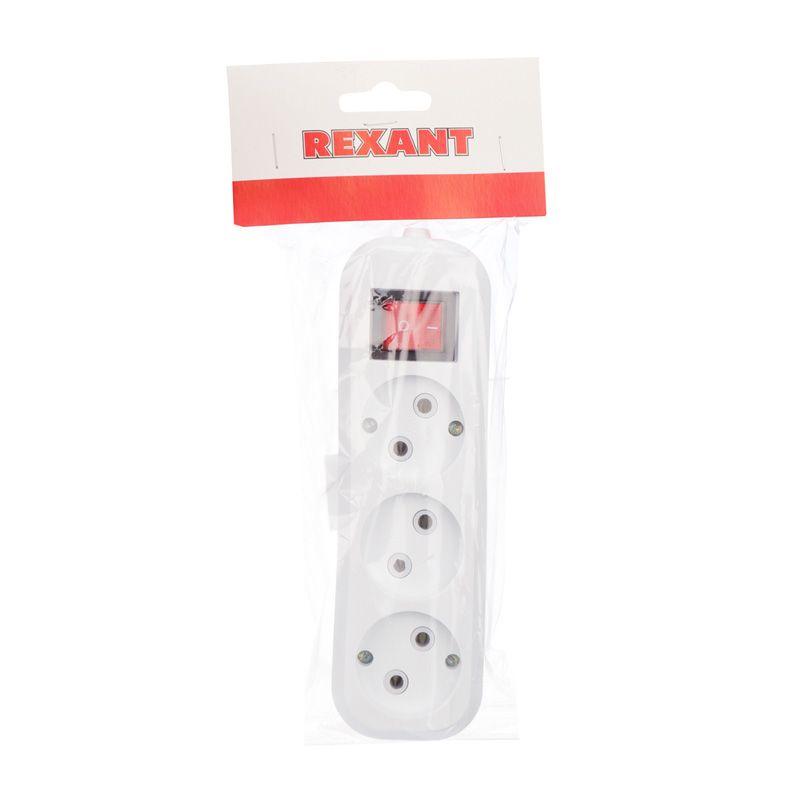  Колодка удлинителя 3-м без заземл. с кнопкой Rexant 11-8705 фото в каталоге от BTSprom.by