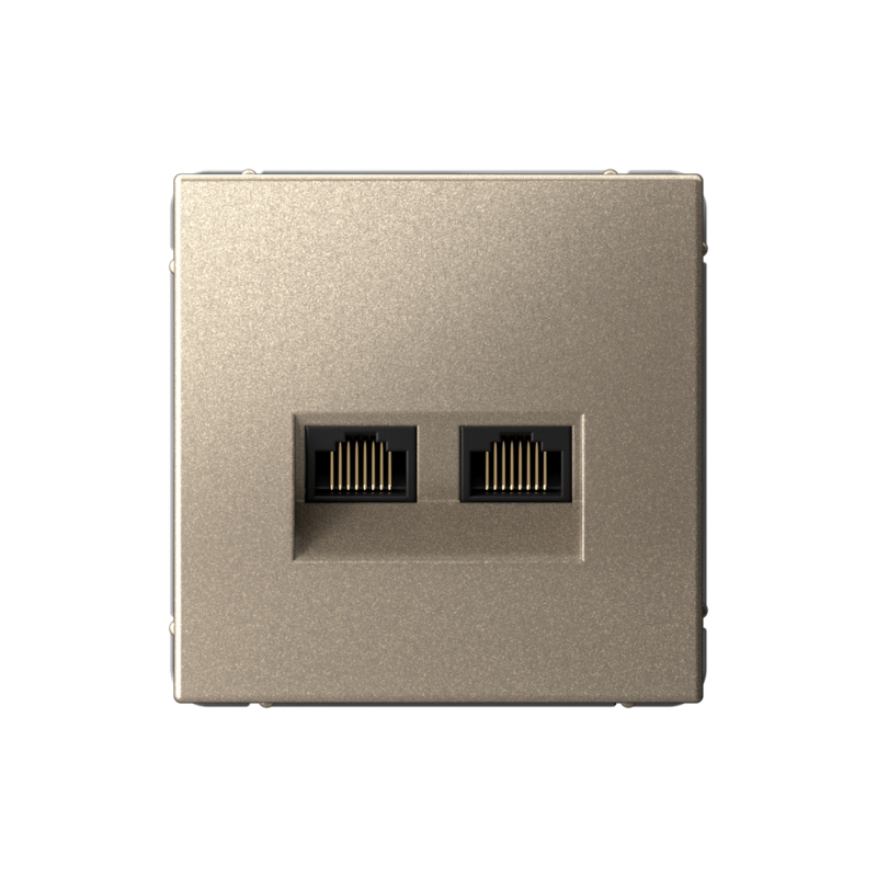 розетка компьютерная 2-м artgallery rj45 + rj45 кат.5e механизм шампань se gal000585 от BTSprom.by
