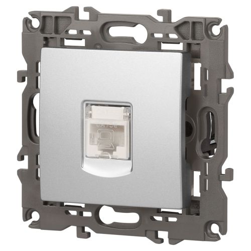  Розетка компьютерная 1-м Elegance 14-3107-03 RJ45 IP20 механизм алюм. Эра Б0034304 фото в каталоге от BTSprom.by