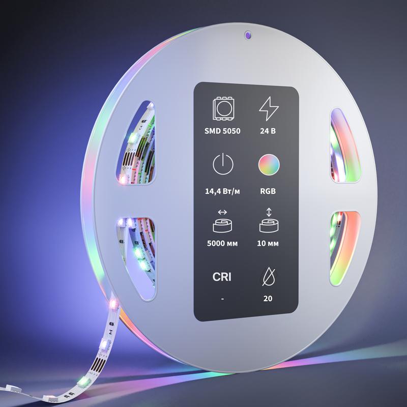  Лента светодиодная 24В 5050 14.4Вт/м IP20 (уп.5м) Maytoni 201139 фото в каталоге от BTSprom.by