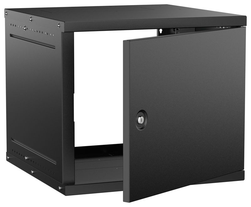 шкаф настенный 9u 600х600мм дверь метал. черн. generica lwe5-09u66-mf-g от BTSprom.by