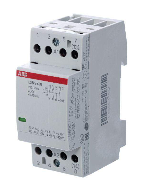  Контактор ESB25-40N-06 модульный (25А АС-1 4НО) катушка 230В AC/DC ABB 1SAE231111R0640 фото в каталоге от BTSprom.by