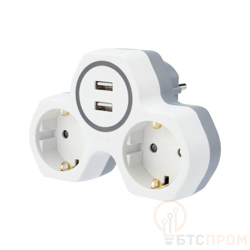 Разветвитель 2-м с заземл. 16А IP20 2хUSB 2.4А защ. шторки бел. Rexant 11-1089 фото в каталоге от BTSprom.by  Разветвитель 2-м с заземл. 16А IP20 2хUSB 2.4А защ. шторки бел. Rexant 11-1089 фото в каталоге от BTSprom.by