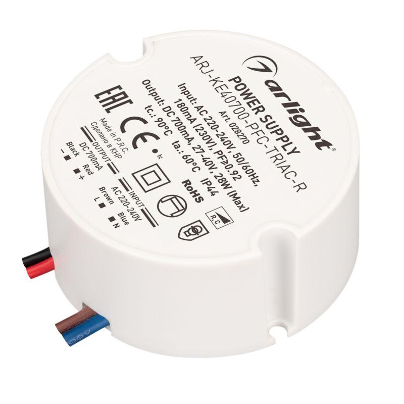блок питания arj-ke40700-pfc-triac-r 28вт 700ма ip44 пластик 5 лет arlight 028270 от BTSprom.by