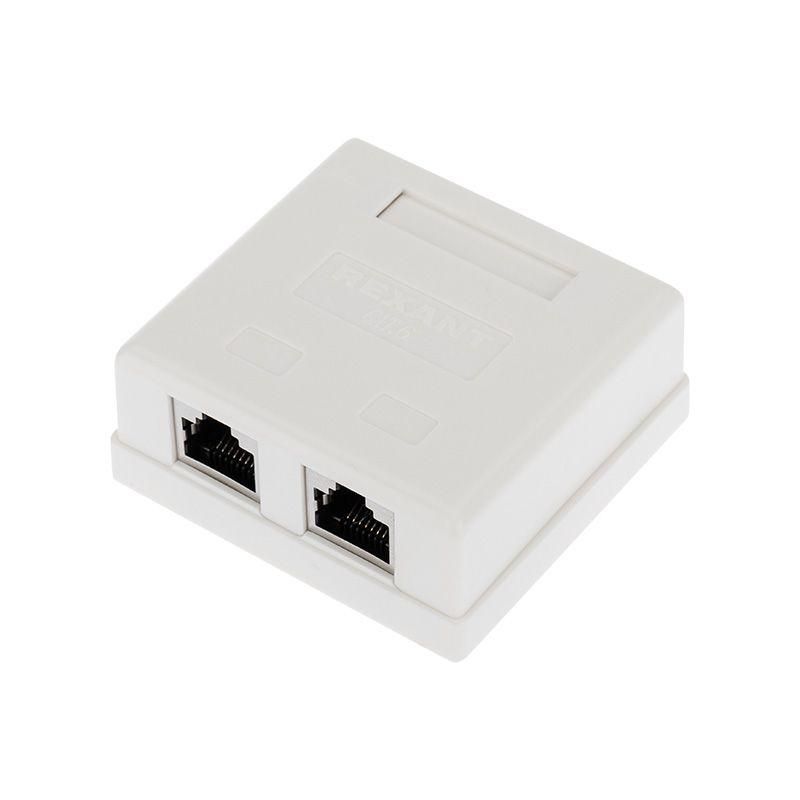 розетка компьютерная 2-м оп rj45 (8p8c) кат.6 ftp экранир. rexant 03-0146 от BTSprom.by