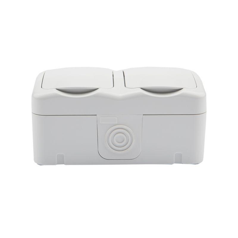  Блок ОП 2 розетки горизонт. Mini OG с заземл. керамика IP54 бел. Kranz KR-78-0607 фото в каталоге от BTSprom.by