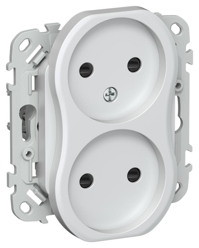 розетка 2-м сп flite рсш02-0-флж 10а без заземл. с защ. шторками механизм жемчуж. iek fi-r23-10-k36 от BTSprom.by