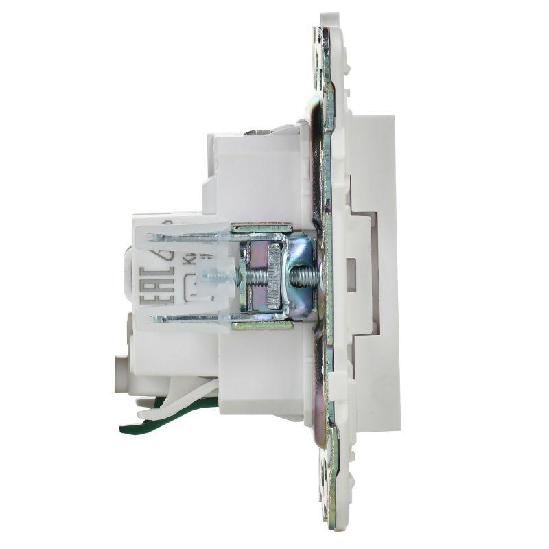  Розетка SKANDY 16А с заземл. защ. шторки SK-R04W арктич. бел. IEK SK-R14-16-K01 фото в каталоге от BTSprom.by