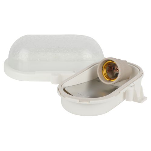  Светильник НБП 01-60-012 с ободком Евро пластик / стекло IP53 E27 max 60Вт 184х115х90 овал бел. ЭРА Б0052016 фото в каталоге от BTSprom.by