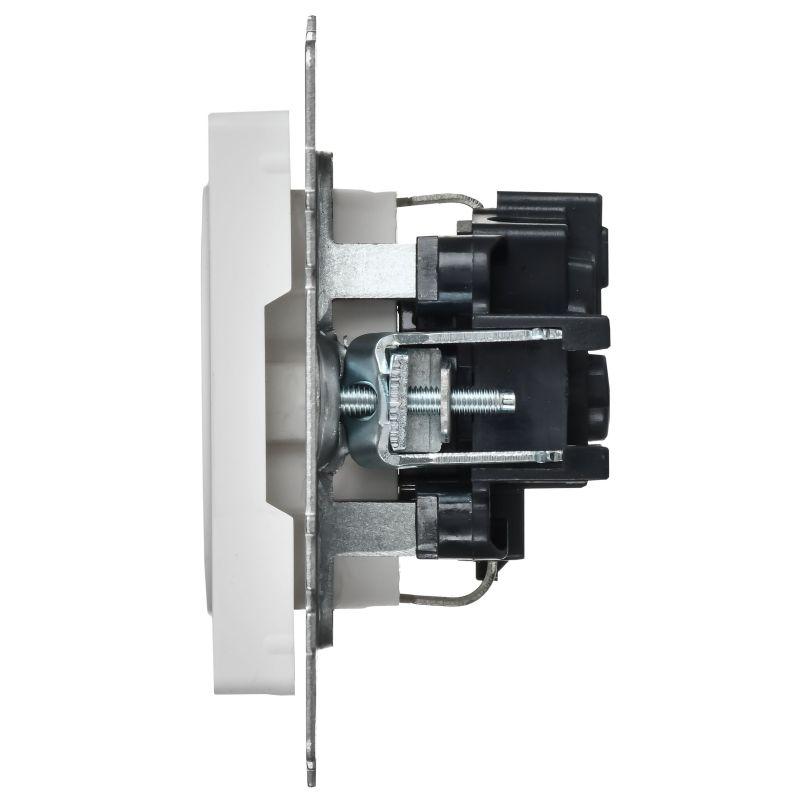  Розетка BRITE РС14-1-0-БрАБ 16А с заземл. защ. шторки механизм арктич. бел. IEK BR-R14-16-K91 фото в каталоге от BTSprom.by