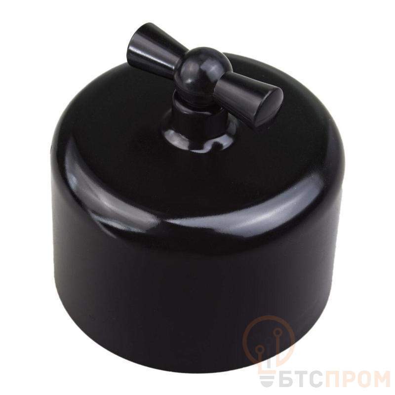  Выключатель проходной 1-кл. R пластик черн. Bironi R1-211-23 фото в каталоге от BTSprom.by