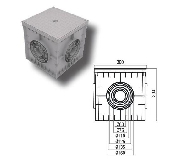  Коробка распределительная 300х300х300мм 4 вывода с крышкой пластик сер. Cetinkaya Pano CP303030 фото в каталоге от BTSprom.by