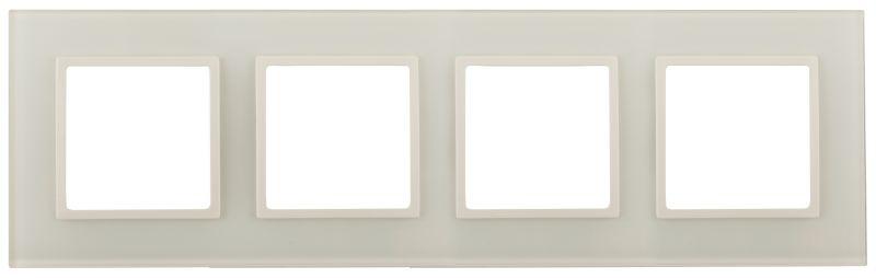 рамка 4-м 14-5104-02 стекло elegance сл. кость+сл. кость эра б0034525 от BTSprom.by