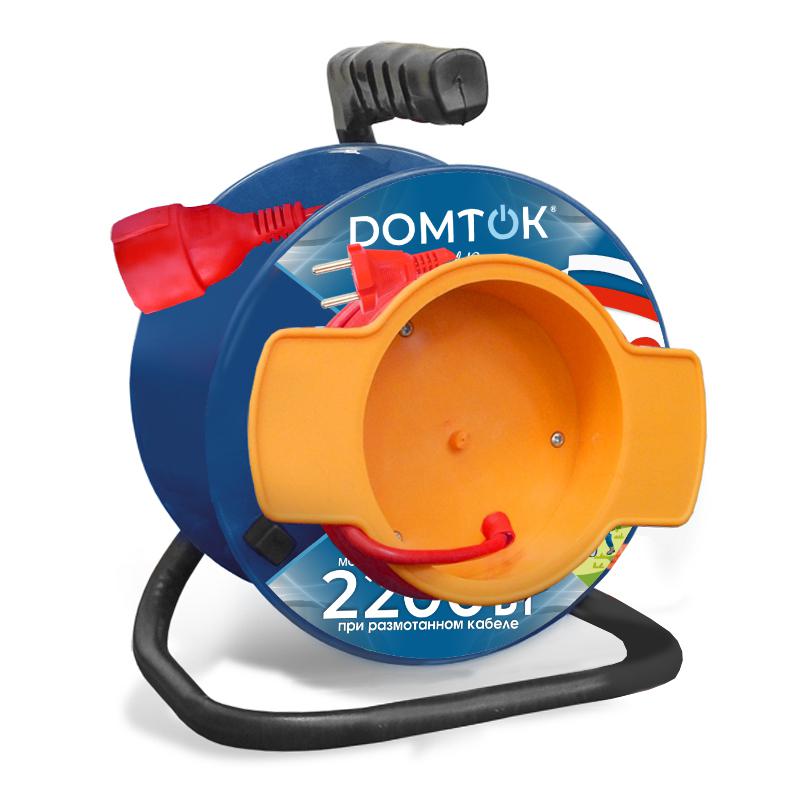 удлинитель на катушке 1х50м без заземл. 10а ip20 2.2квт с выносн. розеткой пвс 2х1 domtok 2430 от BTSprom.by удлинитель на катушке 1х50м без заземл. 10а ip20 2.2квт с выносн. розеткой пвс 2х1 domtok 2430 от BTSprom.by