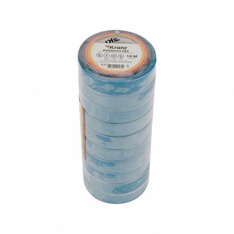  Изолента ПВХ 0.13х15мм 10м синяя (уп.10шт) Kranz KR-09-2005 фото в каталоге от BTSprom.by