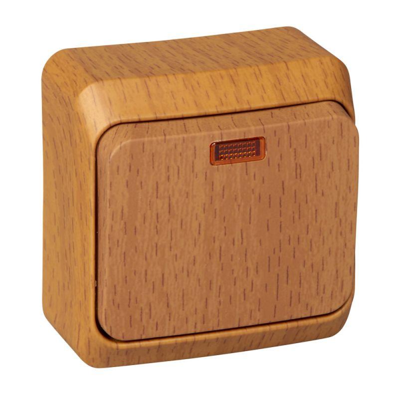 выключатель 1-кл. оп этюд дача 10а ip20 с подсветкой бук se ba10-005t от BTSprom.by