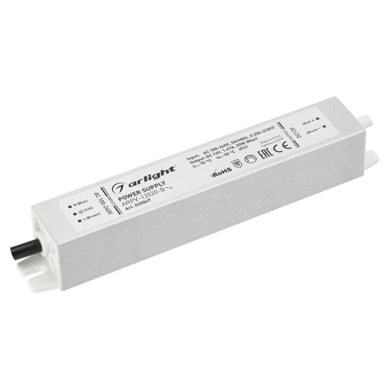 блок питания arpv-12020-b 12в 1.7а 20вт ip67 метал. 3 года arlight 020847 от BTSprom.by