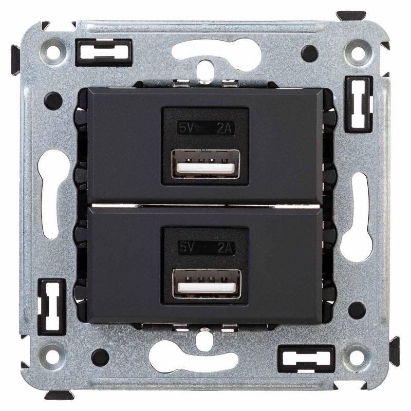 устройство зарядное usb сп avanti "черный матовый" dkc 4412543 от BTSprom.by