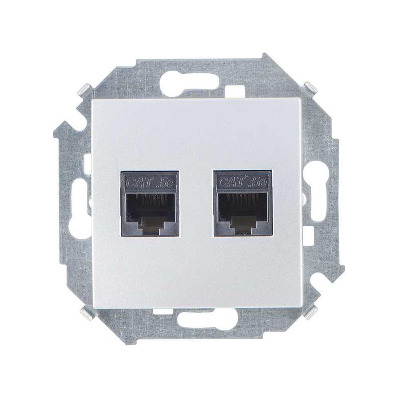 розетка компьютерная 2-м simon 15 rj45 кат.5e amp механизм алюм. simon 1591552-033 от BTSprom.by