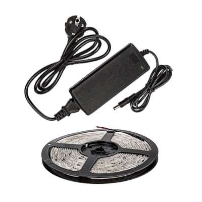 набор светодиодная лента ls 50сw-60/33-5-ap 60led 72вт ip33 6000к холодный бел. 5м адаптер in home 4690612023076 от BTSprom.by