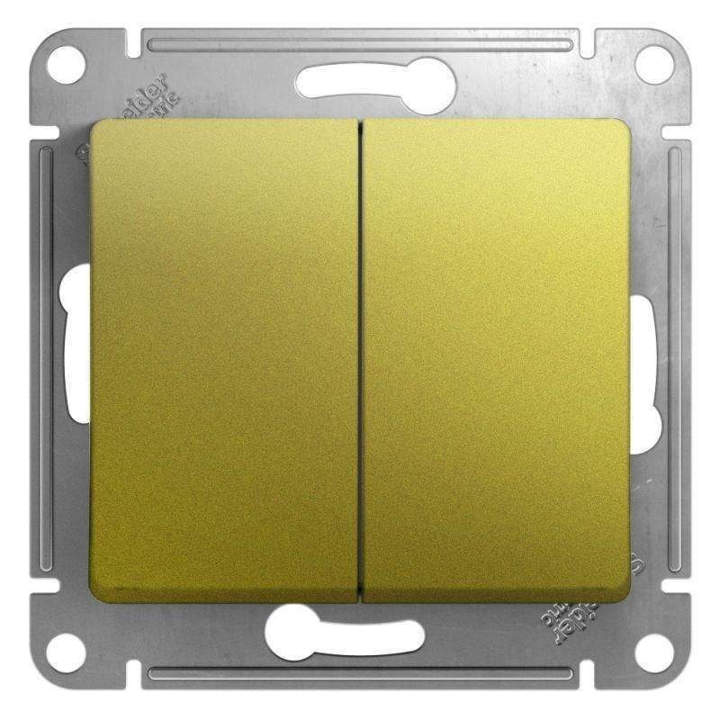 переключатель проходной 2-кл. сп glossa 10а ip20 (сх. 6) 10ax механизм фисташк. se gsl001065 от BTSprom.by