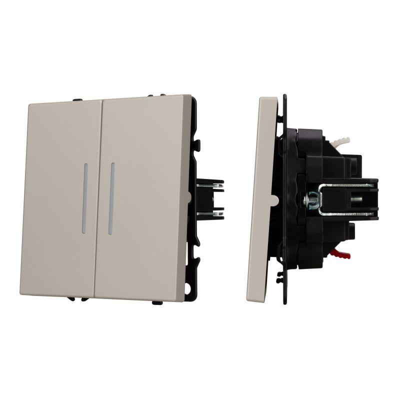 выключатель 2кл arl nobe подсветка софт-тач swt-mk02-sfpl-l-ca 250в 10а кашемир arlight 059417(1) от BTSprom.by