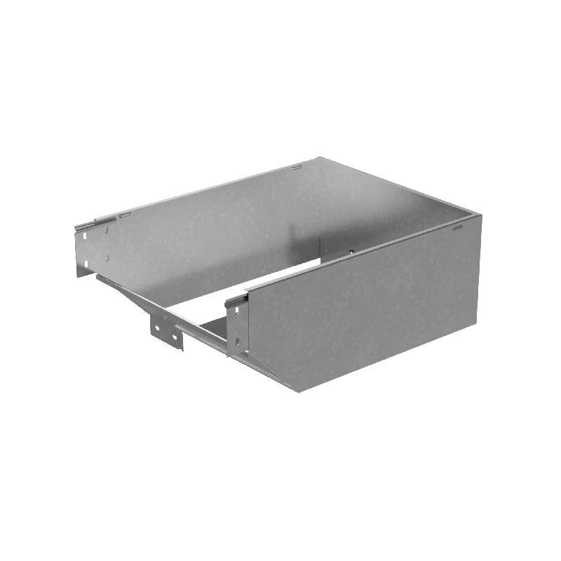 Угол для лотка вертикальный внешний левый с разворотом трассы на 90град. 400х100 "ПЛЮС" VLPDplus90-100-400-L INOX304 КМ PL6011 от BTSprom.by