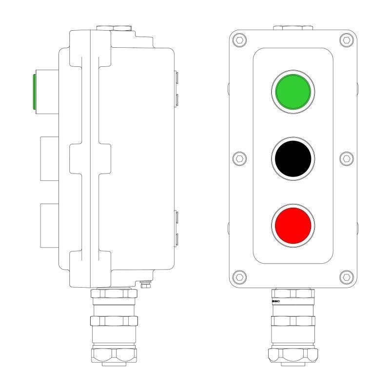 пост управления взрывонепроницаемый из алюм. lcsd-03-b-mc-l1g(220)x1-p1b(11)x1-p1r(11)x1-pcmb-kaepm3mhk-26 dkc lcsd21000124 от BTSprom.by