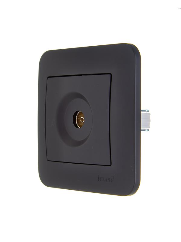  Розетка телевизионная оконечная TV СП ASTI IP20 в сборе черн. бархат LEZARD 7081-4242-130 фото в каталоге от BTSprom.by