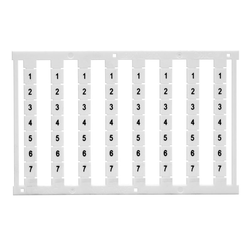  Маркировка для клемм ширина 5мм узкая для клемм Push-in бел. от 25 до 36 вертикальная ориентация 1шт = карта из 96 маркеров (уп.10шт) DKC NUPUTUK-5F-25-36V фото в каталоге от BTSprom.by
