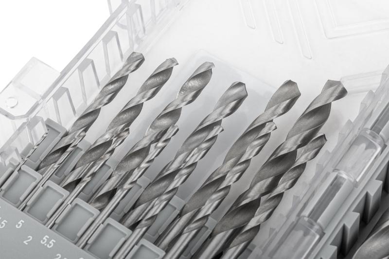  Набор сверл по металлу HSS угол заточки 118град. пласт. кейс 19шт (1-10мм через 0.5мм) MOS 35603М фото в каталоге от BTSprom.by