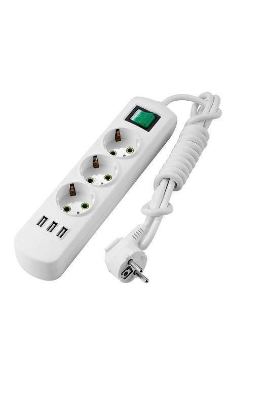 удлинитель 3х2м с заземл. letitia usb с выкл. lezard 721-0302-302u от BTSprom.by