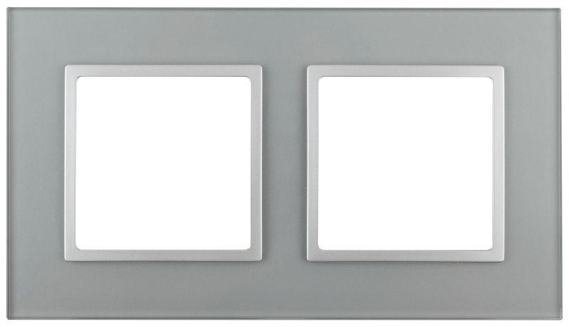 рамка 2-м 14-5102-03 стекло elegance алюм.+алюм. эра б0034490 от BTSprom.by