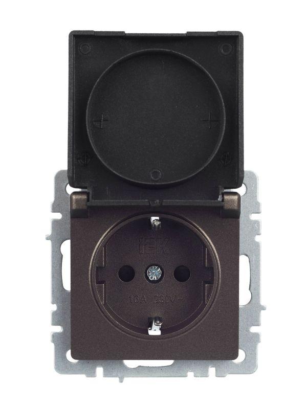  Розетка BRITE РСбш10-3-БрТБ 16А IP20 с заземл. защ. шторки с крышкой механизм бронза IEK BR-R16-16-K45 фото в каталоге от BTSprom.by