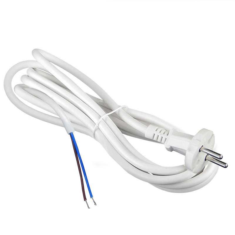 шнур сетевой с вилкой 3м без заземл. 10а пвс 2х1 бел. domtok 2772 от BTSprom.by