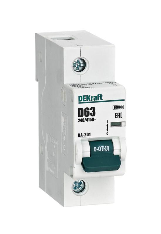выключатель автоматический модульный 1п d 63а 10ка ва-201 dekraft 13013dek от BTSprom.by