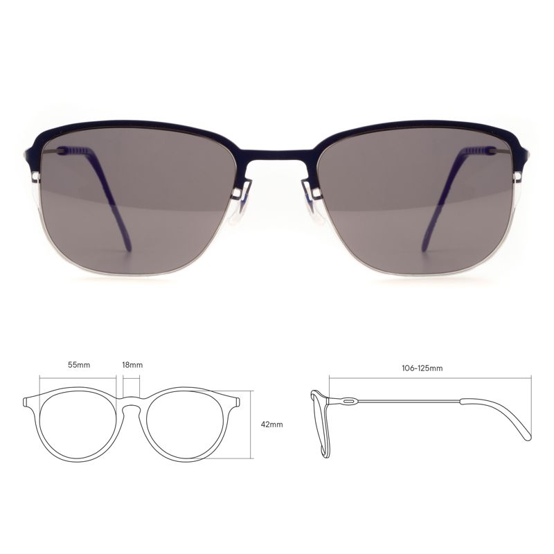  Очки солнцезащитные модель 19 титан с сер. линзами син. DKC TCSKSF56010001 фото в каталоге от BTSprom.by