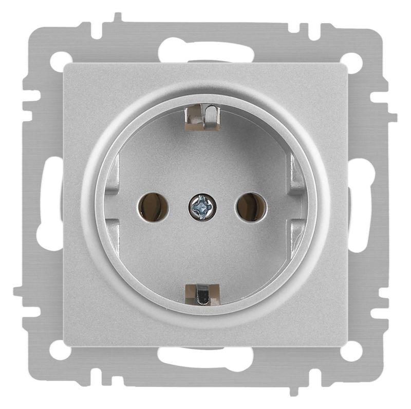 розетка 1-м сп accent 6-202-03 16а ip20 250в 2p+e schuko алюм. intro б0063686 от BTSprom.by