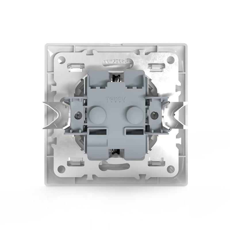  Розетка 1-м СП AVA 16А IP20 с заземл. защ. шторки в сборе бел. TOKOV LIGHT TKL-AV-R1FZSF-C01 фото в каталоге от BTSprom.by
